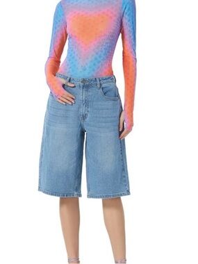 AFRM Light Blue Denim Jeans with Contrast Stitching